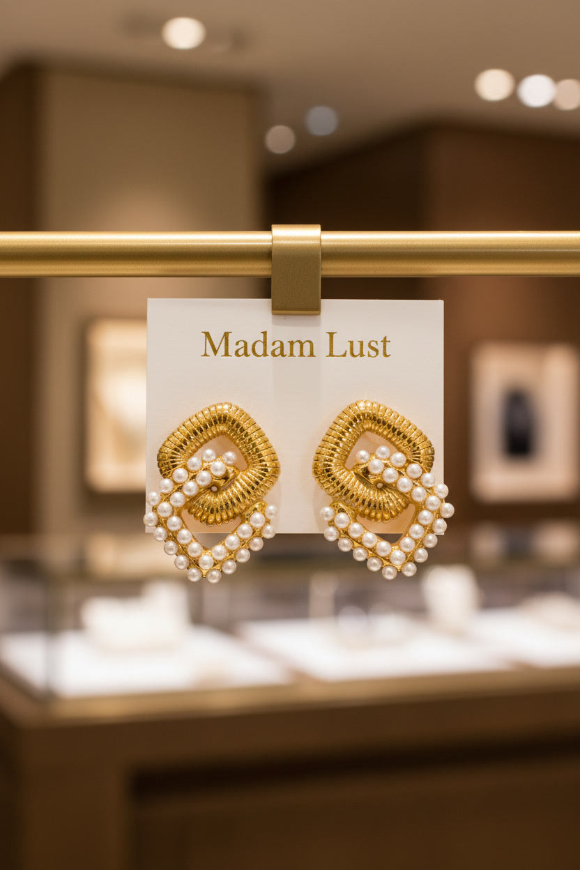 The Vintage Soul | 18K Gold Pearl Chain Earrings