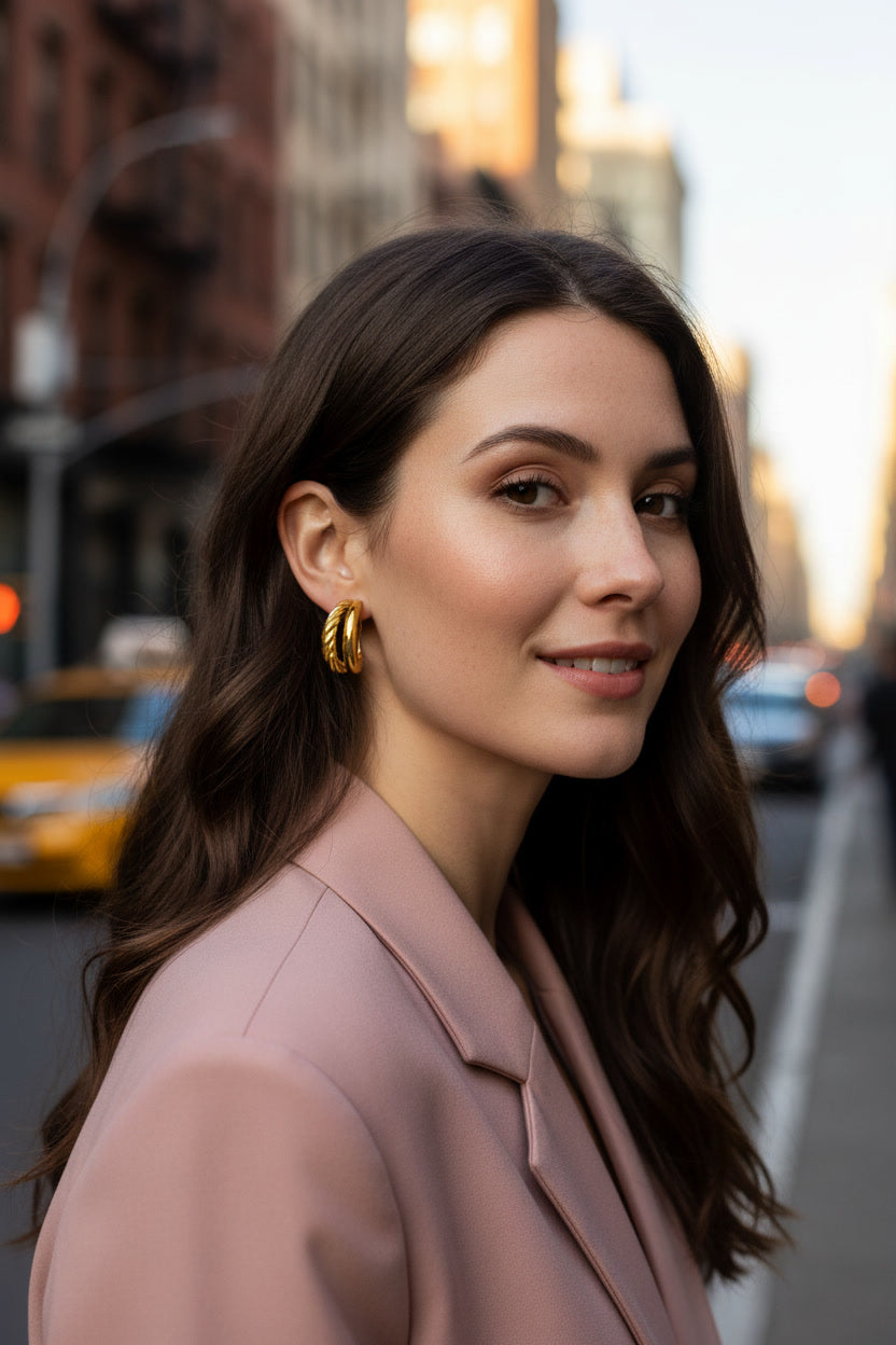 The Modern Muse |The Golden Duality Braided Double Hoops