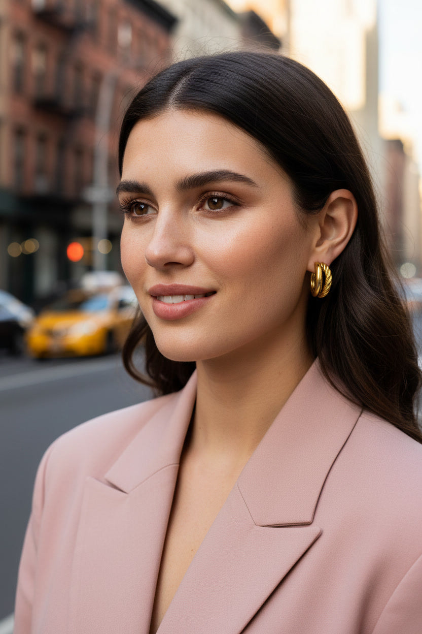 The Modern Muse |The Golden Duality Braided Double Hoops