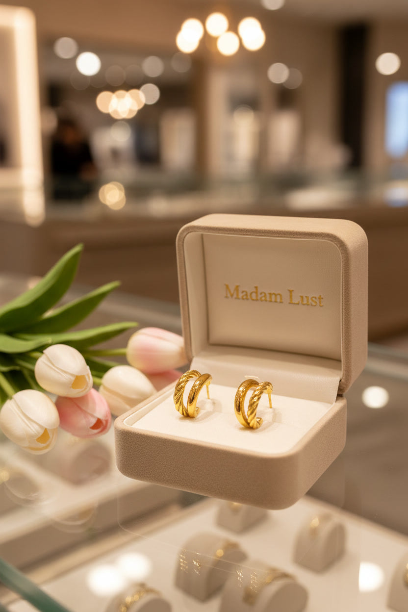 The Modern Muse |The Golden Duality Braided Double Hoops