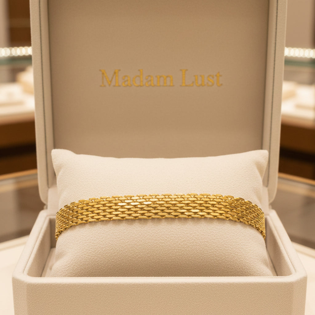 The Aura Chain | 18K Gold Lotus Mesh Bracelet