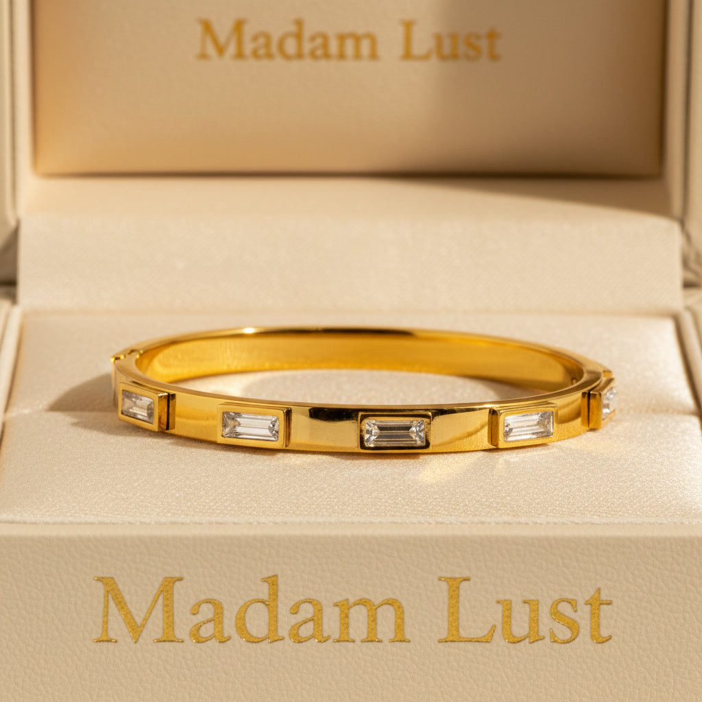 The Muse Bangle | 18K Gold Lumina Baguette