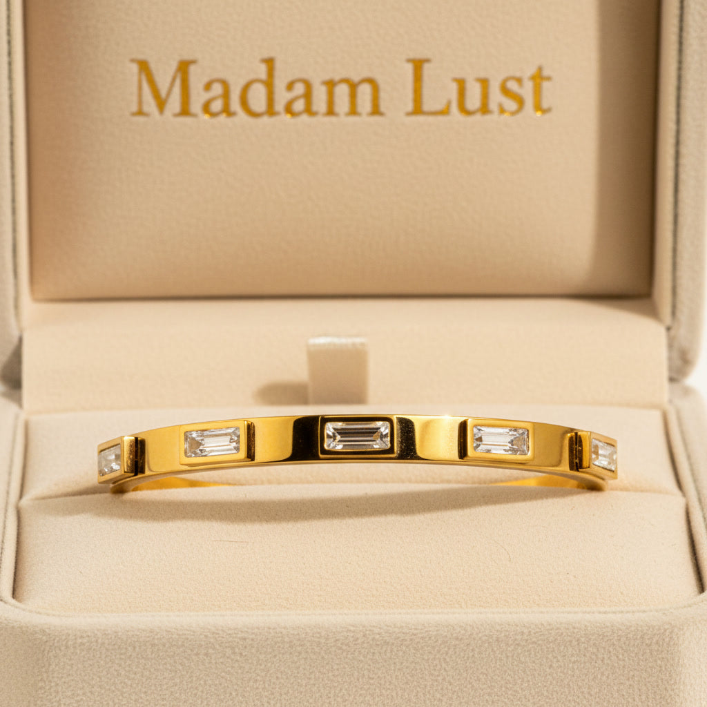 The Muse Bangle | 18K Gold Lumina Baguette