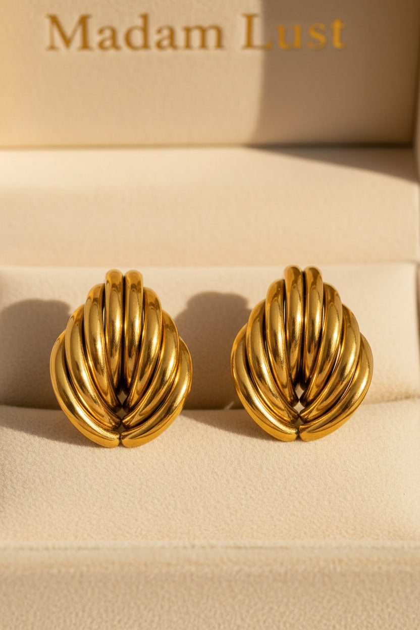 The Earthy Ritual | 18K Gold Layered Teardrop Earrings