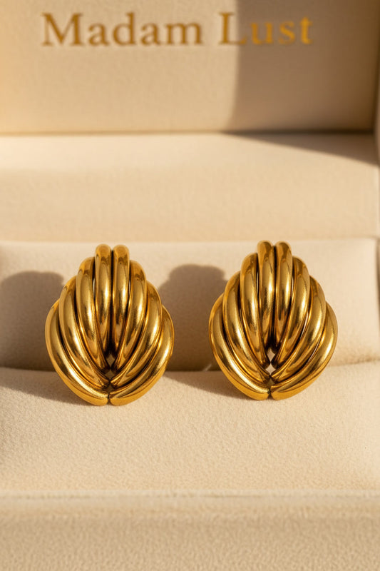 The Earthy Ritual | 18K Gold Layered Teardrop Earrings