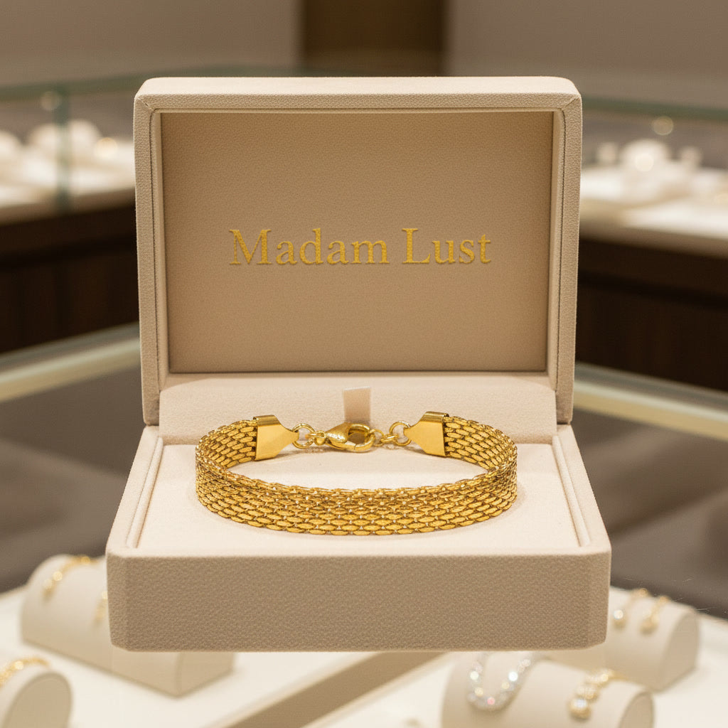 The Aura Chain | 18K Gold Lotus Mesh Bracelet