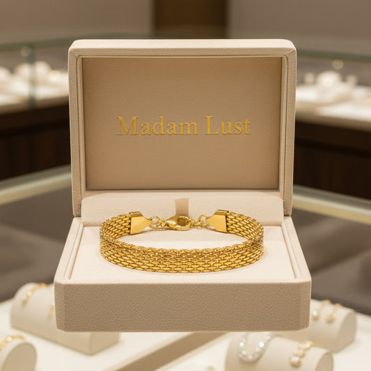The Aura Chain | 18K Gold Lotus Mesh Bracelet