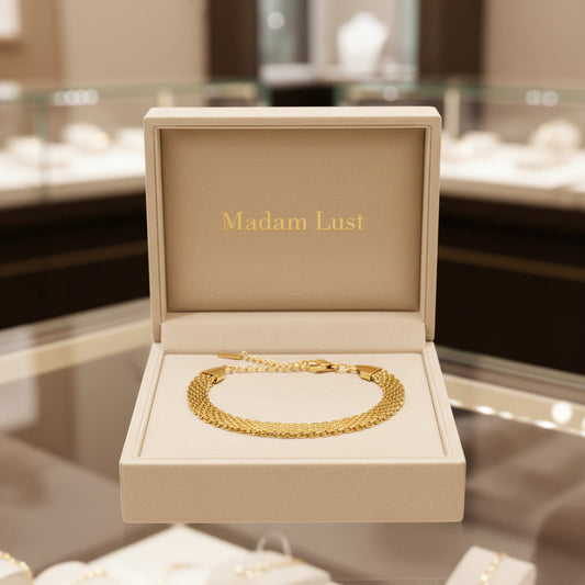 The Aura Chain | 18K Gold Lotus Mesh Bracelet