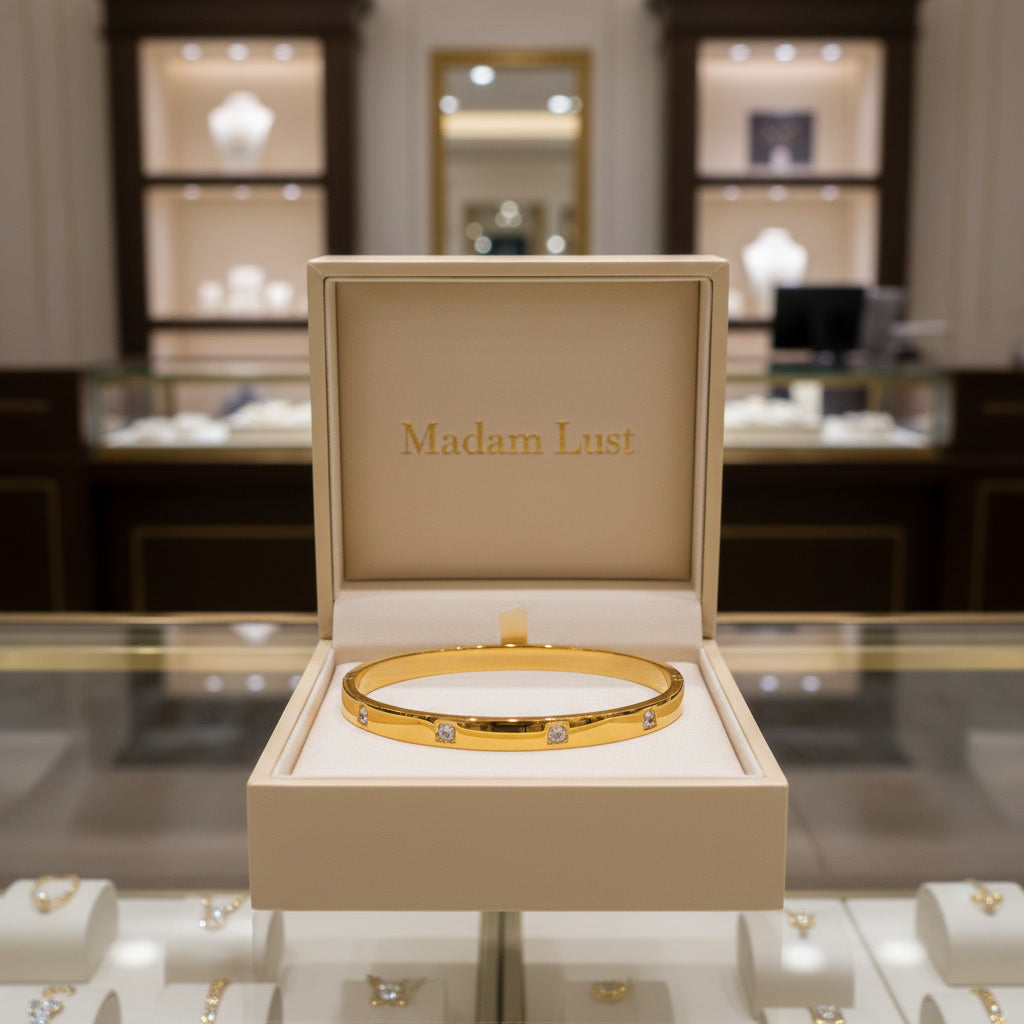 The Muse Bangle | 18K Gold Dahlia Classic CZ Bangle