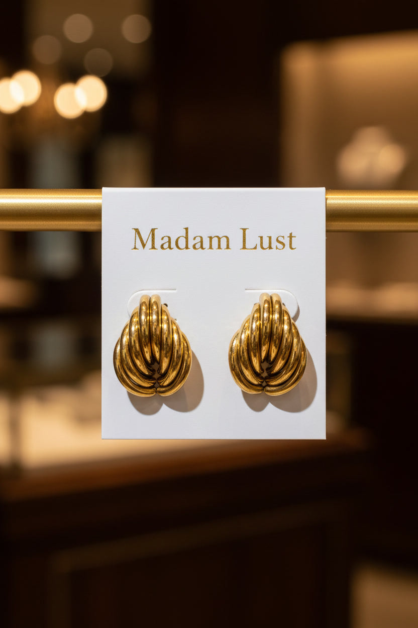 The Earthy Ritual | 18K Gold Layered Teardrop Earrings